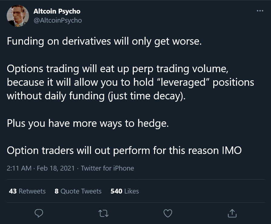 Deribit Options Trading Tweet