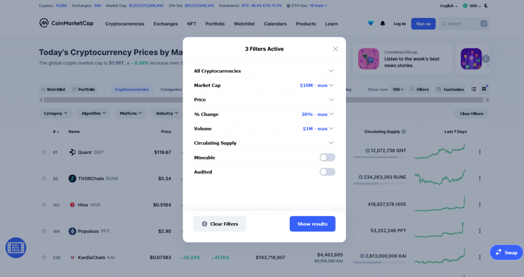 Crypto Research Using CoinMarketCap