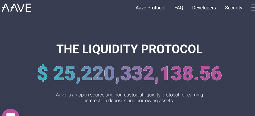 Aave Defi borrowing and lending platform