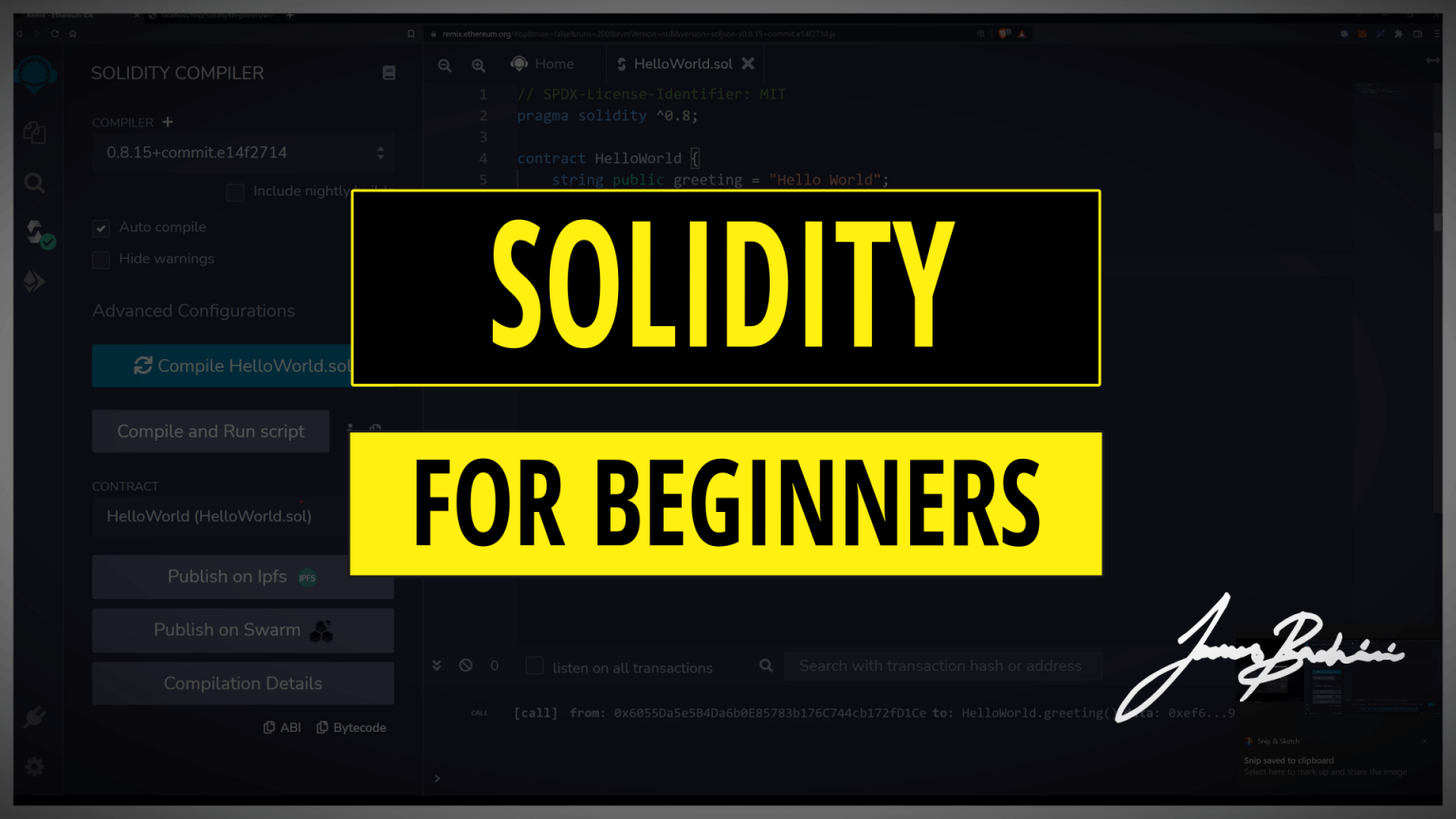 Solidity for Beginners – JamesBachini.com