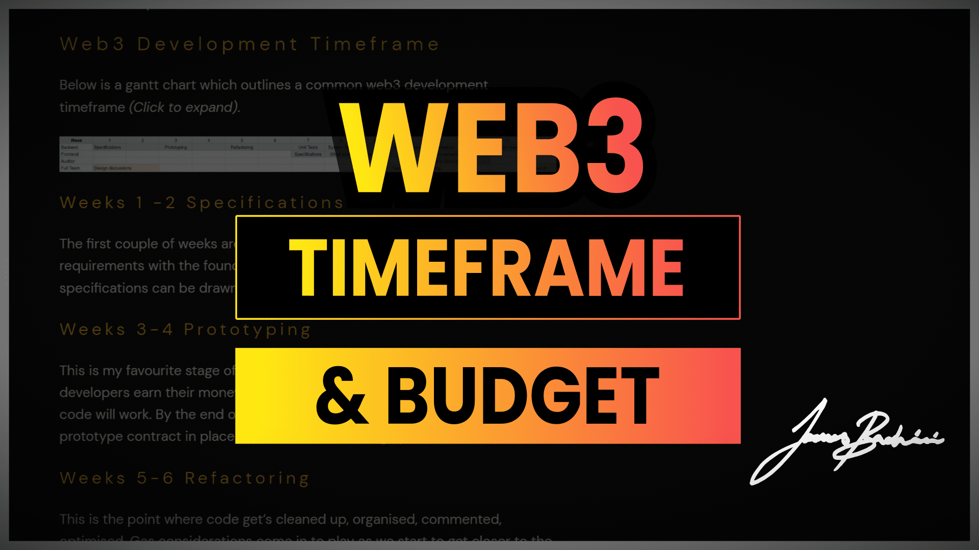 Web3 Timeframe and Budget