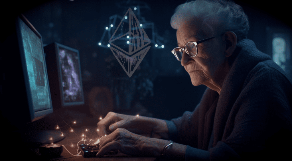 Grandma trading cryptocurrency