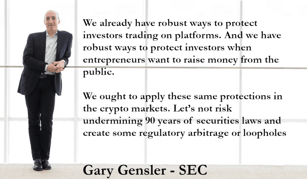 Gary Gensler SEC on Cryptocurrency & Digital Assets