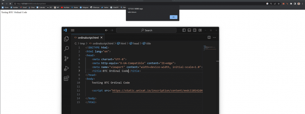 Ordinal Javascript Code On Bitcoin