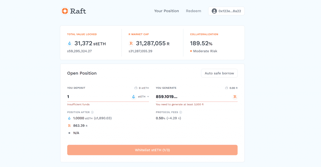 Raft Finance UI