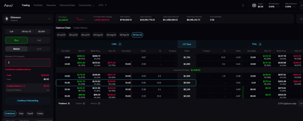 Aevo options protocol defi