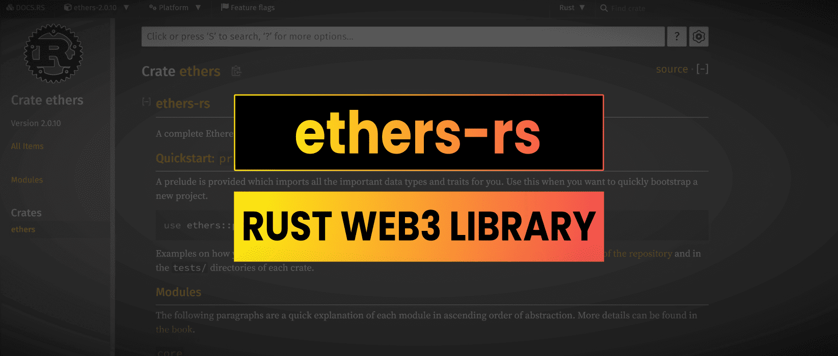 Ethers-rs Tutorial | The Rust Web3 Library