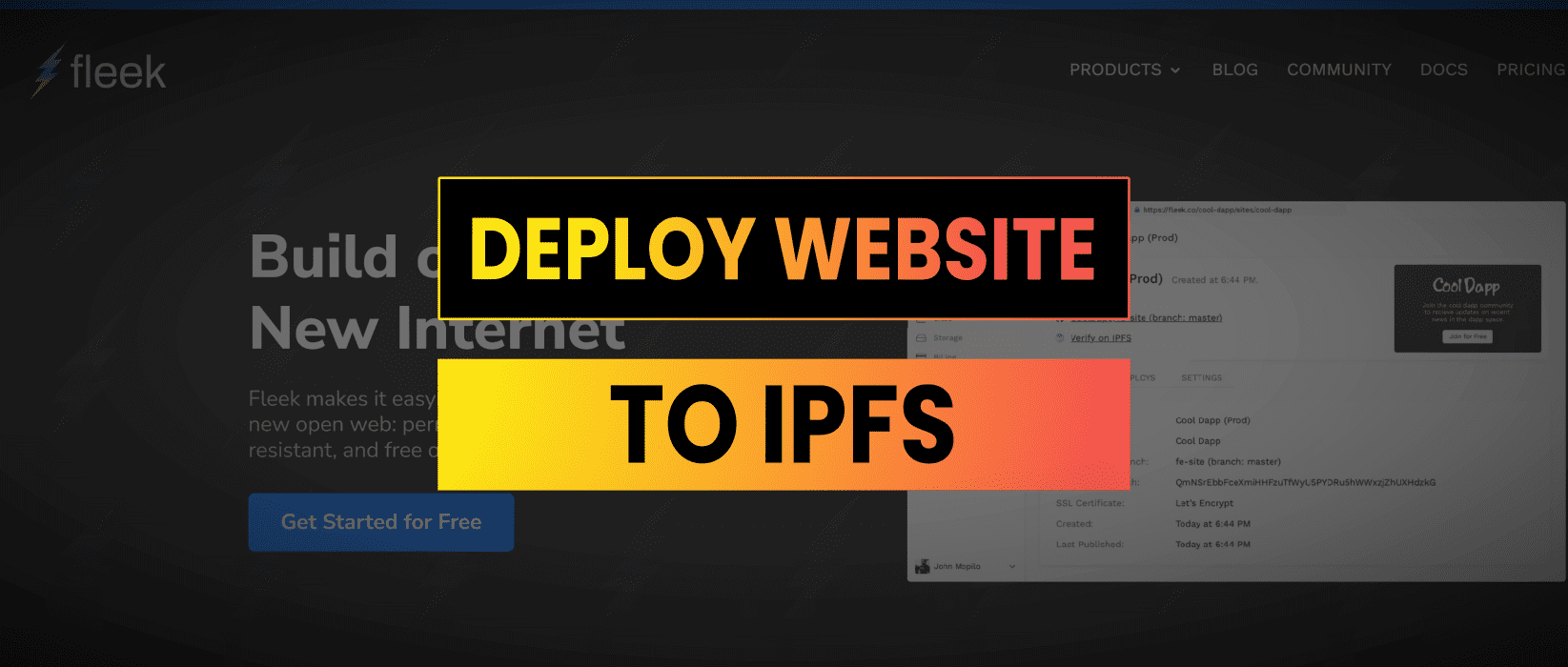 How To Deploy A Website Or dApp To IPFS | Fleek Tutorial
