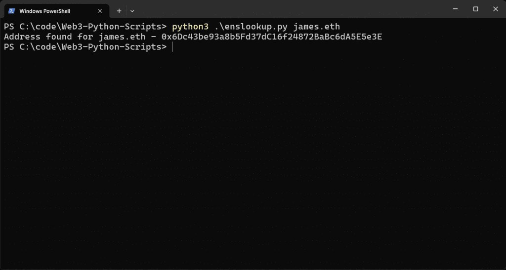 Python ENS Lookup