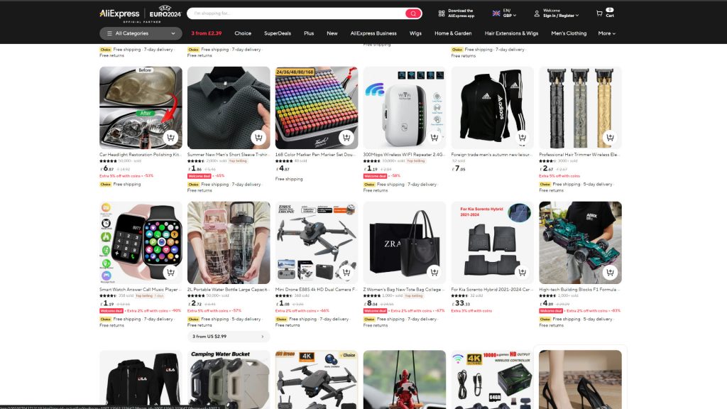 AliExpress Store Front UI