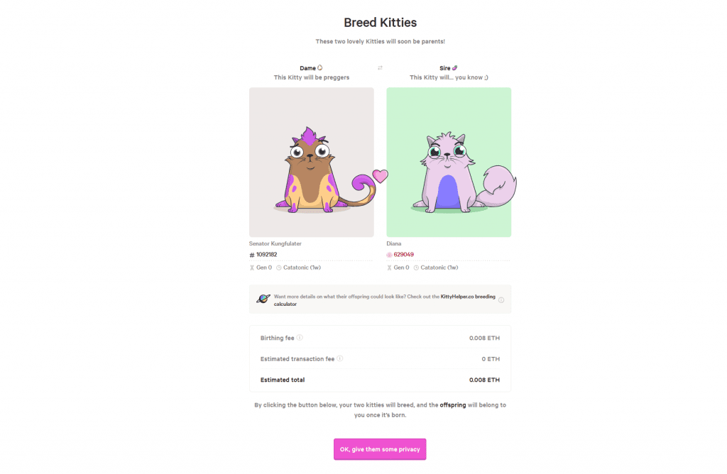 Breed CryptoKitties