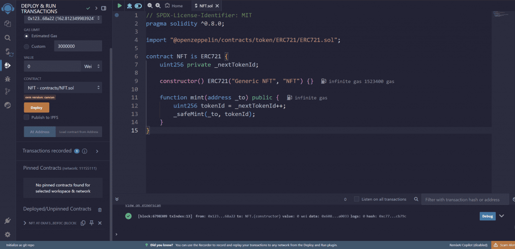 Deploying NFT Remix