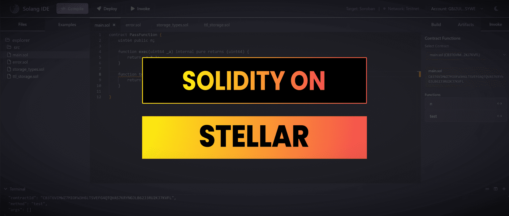 Solang | Writing Solidity Contracts For Stellar