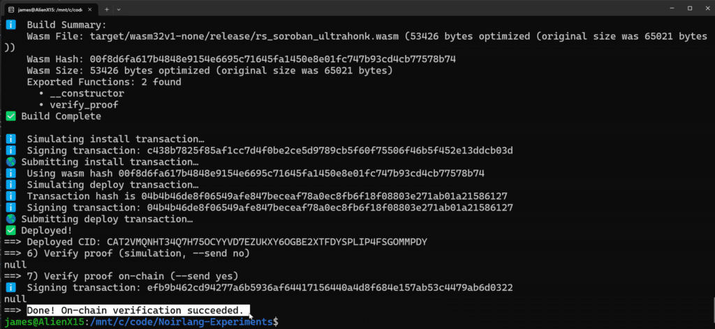 verify ultrahonk on stellar